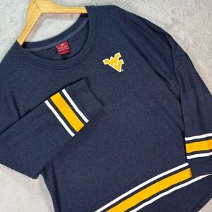 Colosseum Women's WV Mountaineers Navy Spirit Jersey Long Sleeve Shirt Sz L